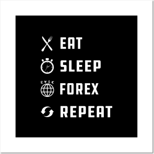 Forex Trader - Eat Sleep Forex Repeat Posters and Art